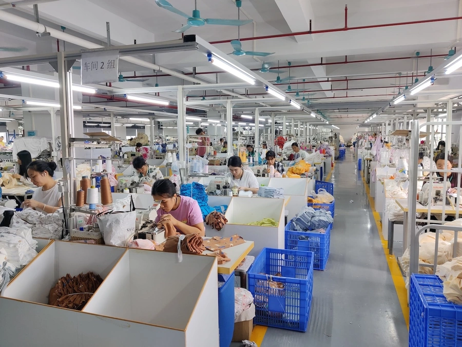 Sewing production line at the Guangzhou workshop