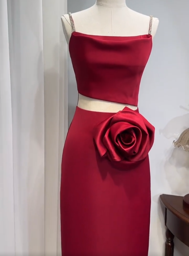 Mini Red Love Rose Tight Sexy Party Dress Cocktail Dress