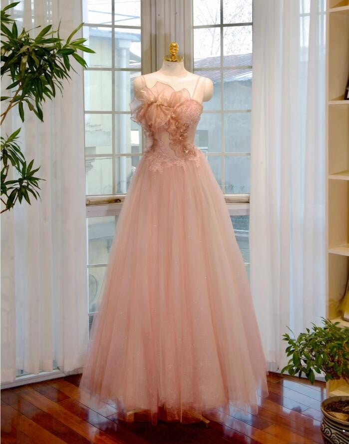 New Elegant Prom Dress Romantic Boat Neck Sleeveless Appliqué Floor Length Party Prom Dress Evening Gown