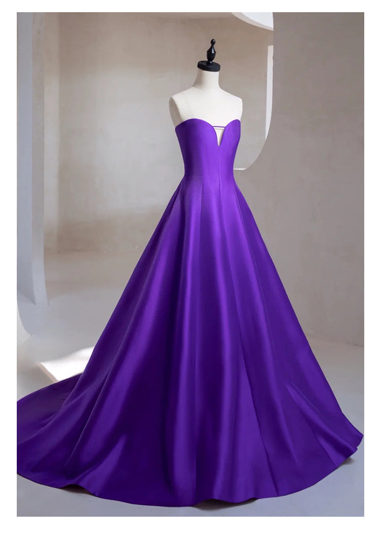 French Hepburn Style Wedding Bridesmaid Party Dress Satin Ball Gown