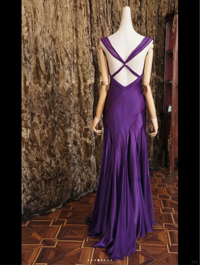 Purple Strap Sweetheart Neckline Beaded Mermaid Prom Dress Party Dress