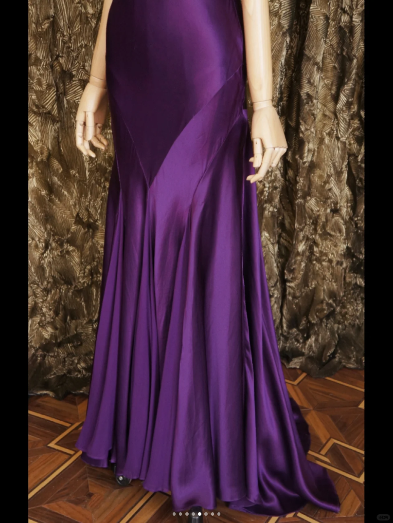 Purple Strap Sweetheart Neckline Beaded Mermaid Prom Dress Party Dress