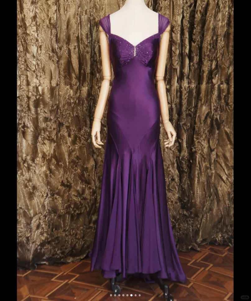 Purple Strap Sweetheart Neckline Beaded Mermaid Prom Dress Party Dress