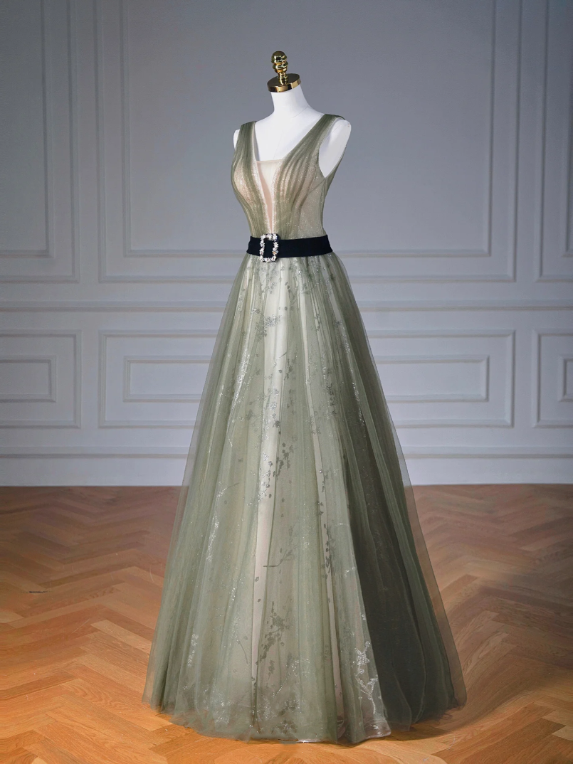 Mint green tulla collar prom dress elegant ladies evening dress party dress