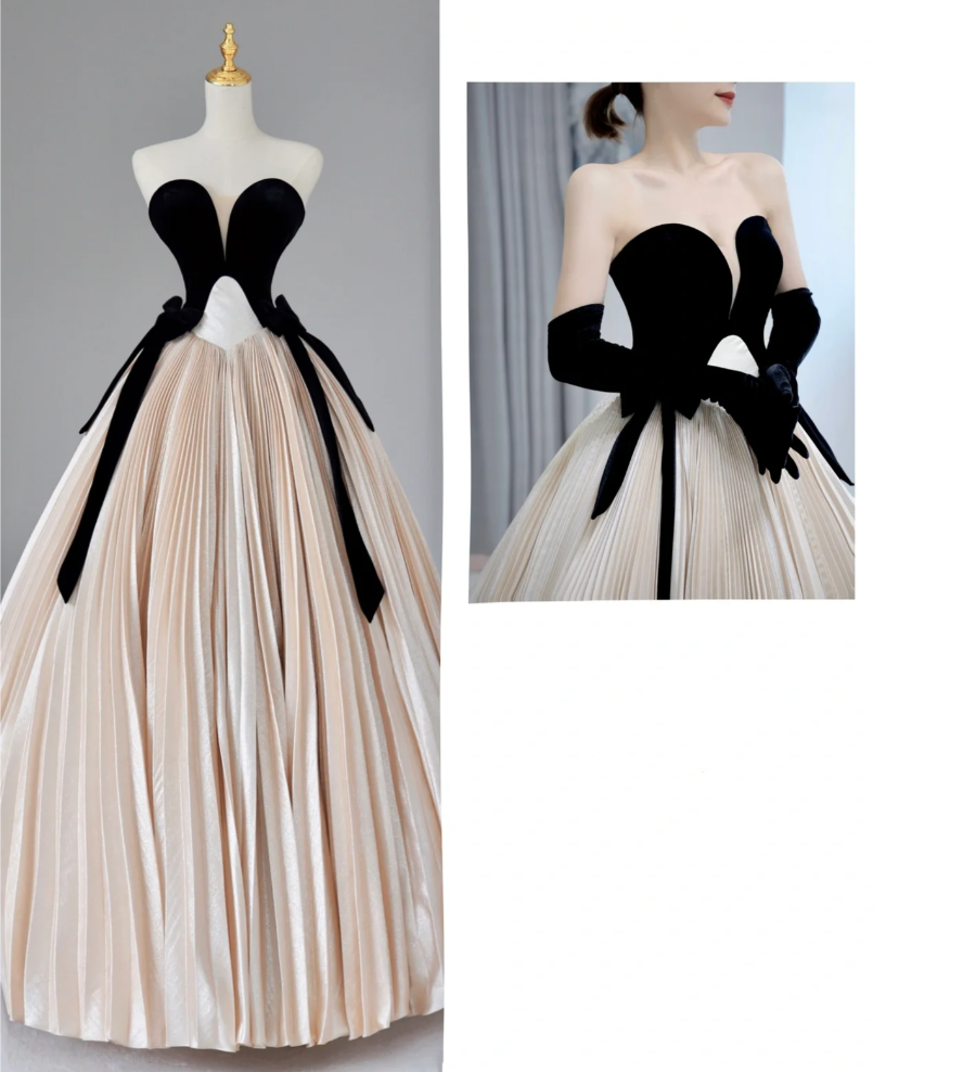 Luxurious Champagne Pleated Dress Off Shoulder A Line Formal Wedding Party Prom Evening Gown