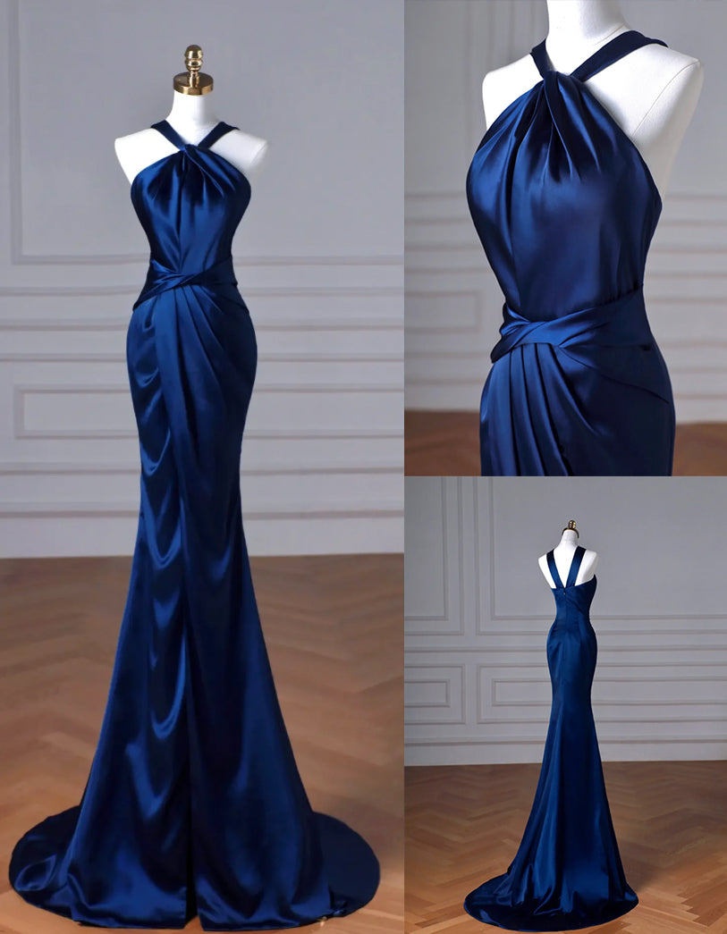 Sexy strapless mermaid floor-length women's elastic silk prom dress for various occasions