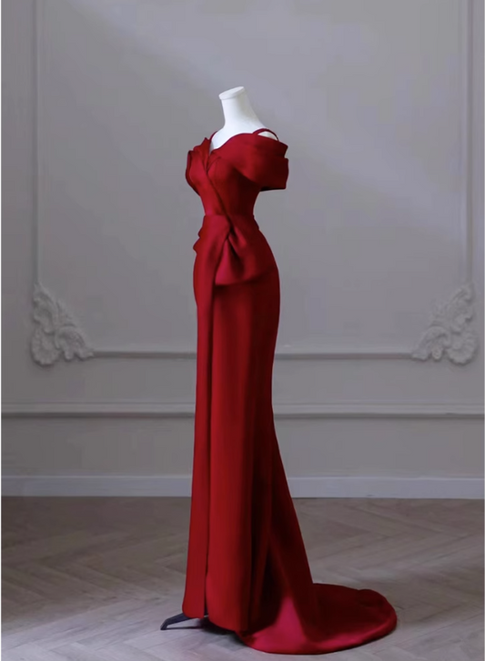 Elegant evening dress red ball gown party evening dress women's dress high-end elegant dress