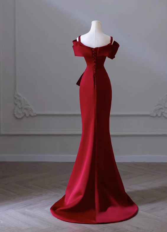 Elegant evening dress red ball gown party evening dress women's dress high-end elegant dress