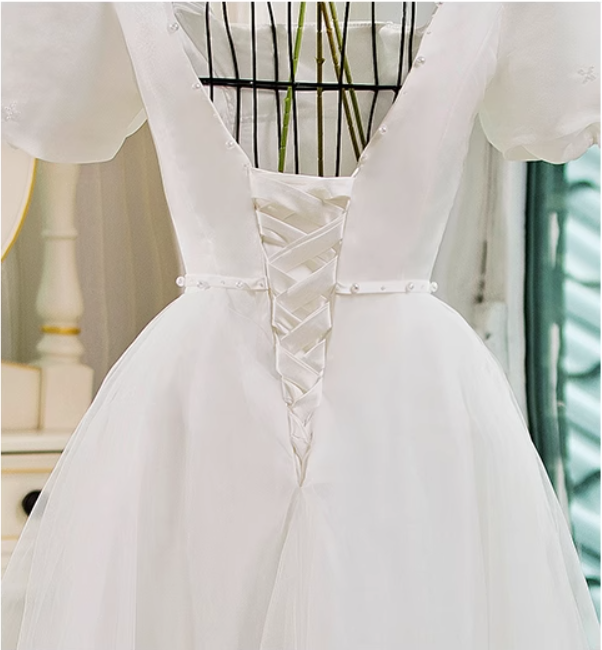 French mesh simple princess wedding banquet dress