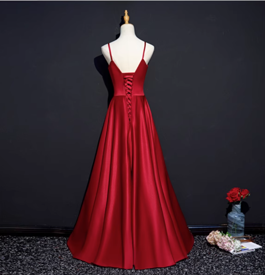 Spaghetti Strap Red A Swing Ball Dress Party Cocktail Bridesmaid Evening Dress Bridesmaid Dress