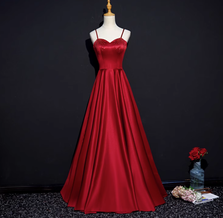 Spaghetti Strap Red A Swing Ball Dress Party Cocktail Bridesmaid Evening Dress Bridesmaid Dress