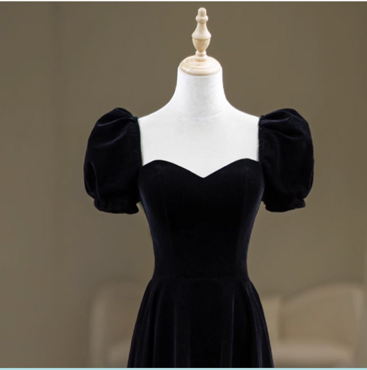 Black sweetheart neck evening dress French light luxury high-end banquet dress dress