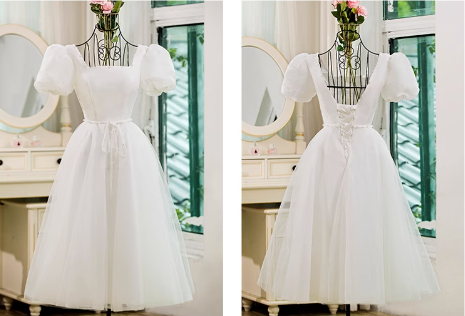 French mesh simple princess wedding banquet dress