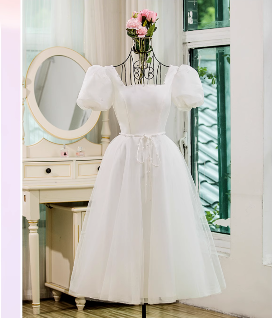 French mesh simple princess wedding banquet dress