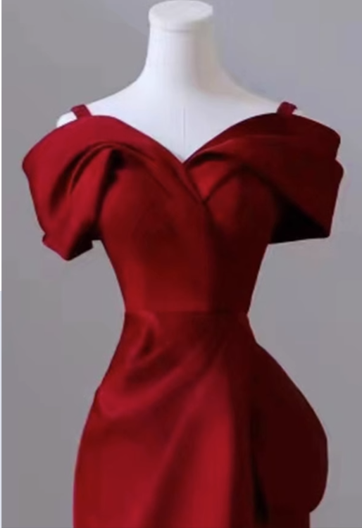 Elegant evening dress red ball gown party evening dress women's dress high-end elegant dress