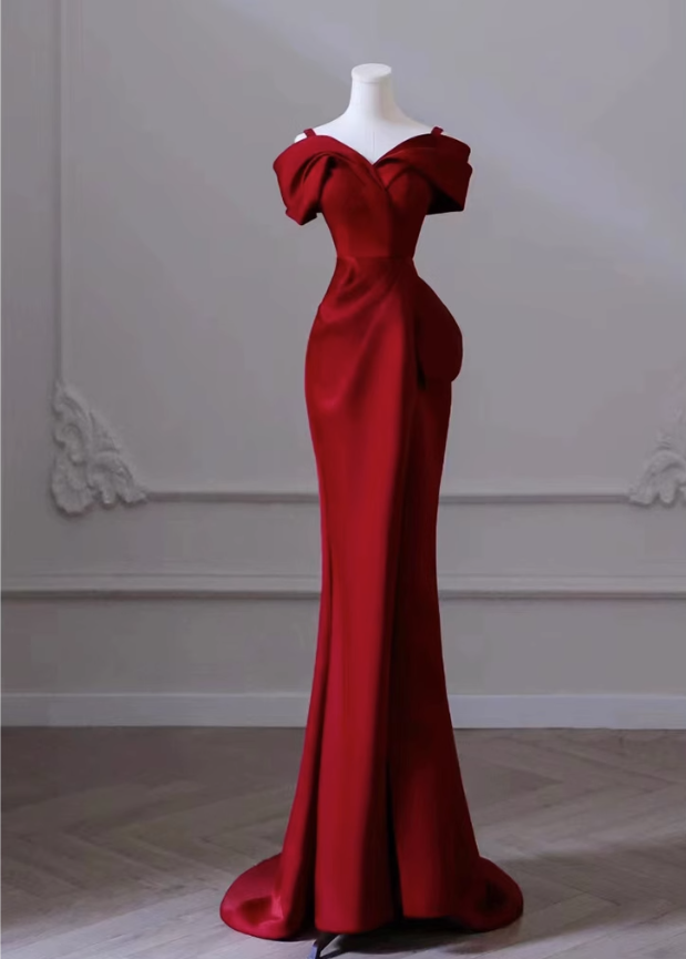 Elegant evening dress red ball gown party evening dress women's dress high-end elegant dress